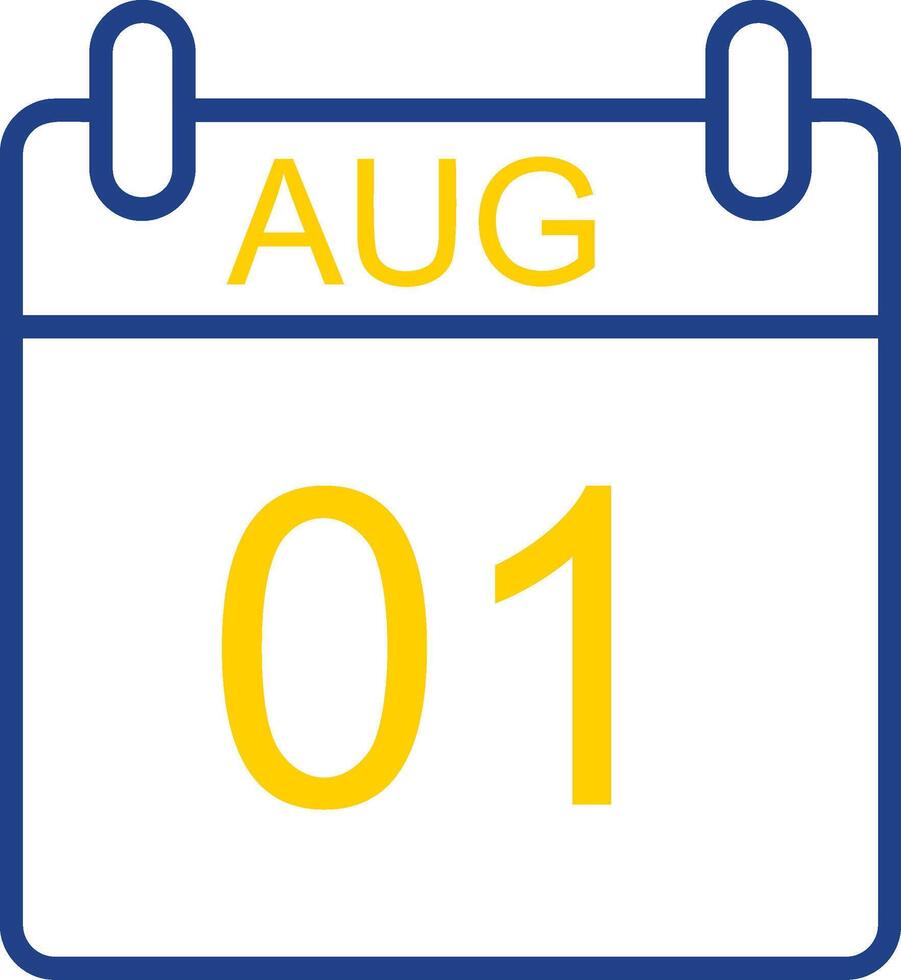 August Line Two Colour Icon Design vector