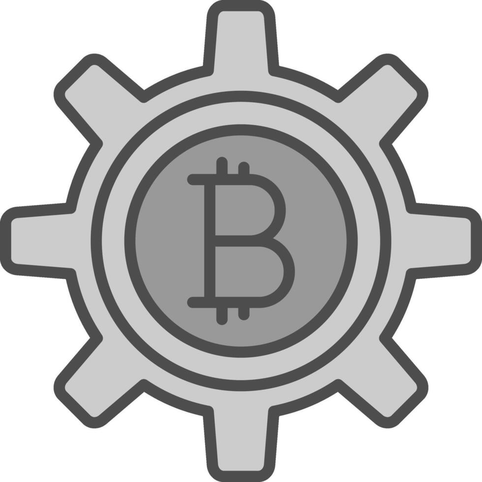 Bitcoin Management Line Filled Greyscale Icon Design vector