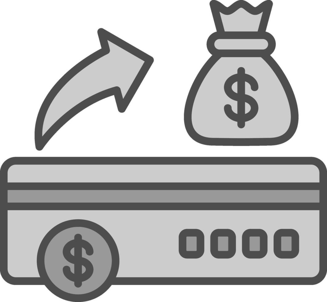 Bank Check Line Filled Greyscale Icon Design vector