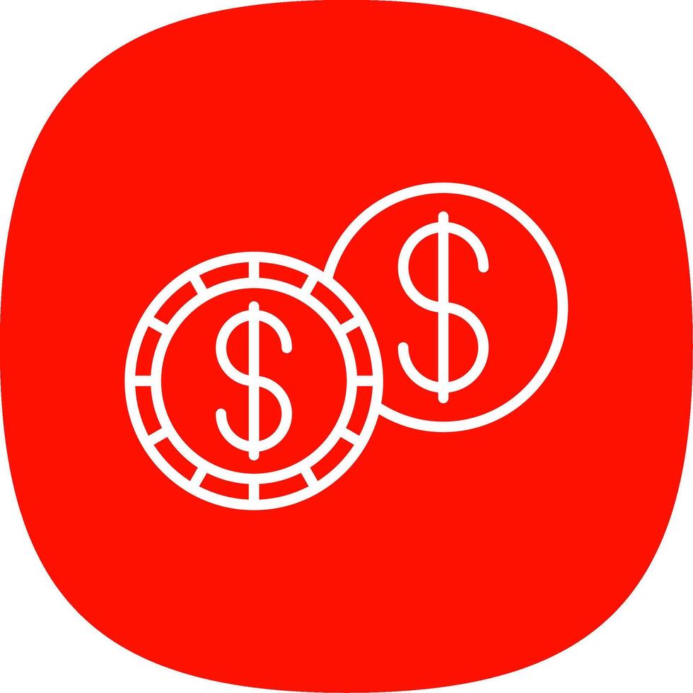 Dollar Line Curve Icon Design vector