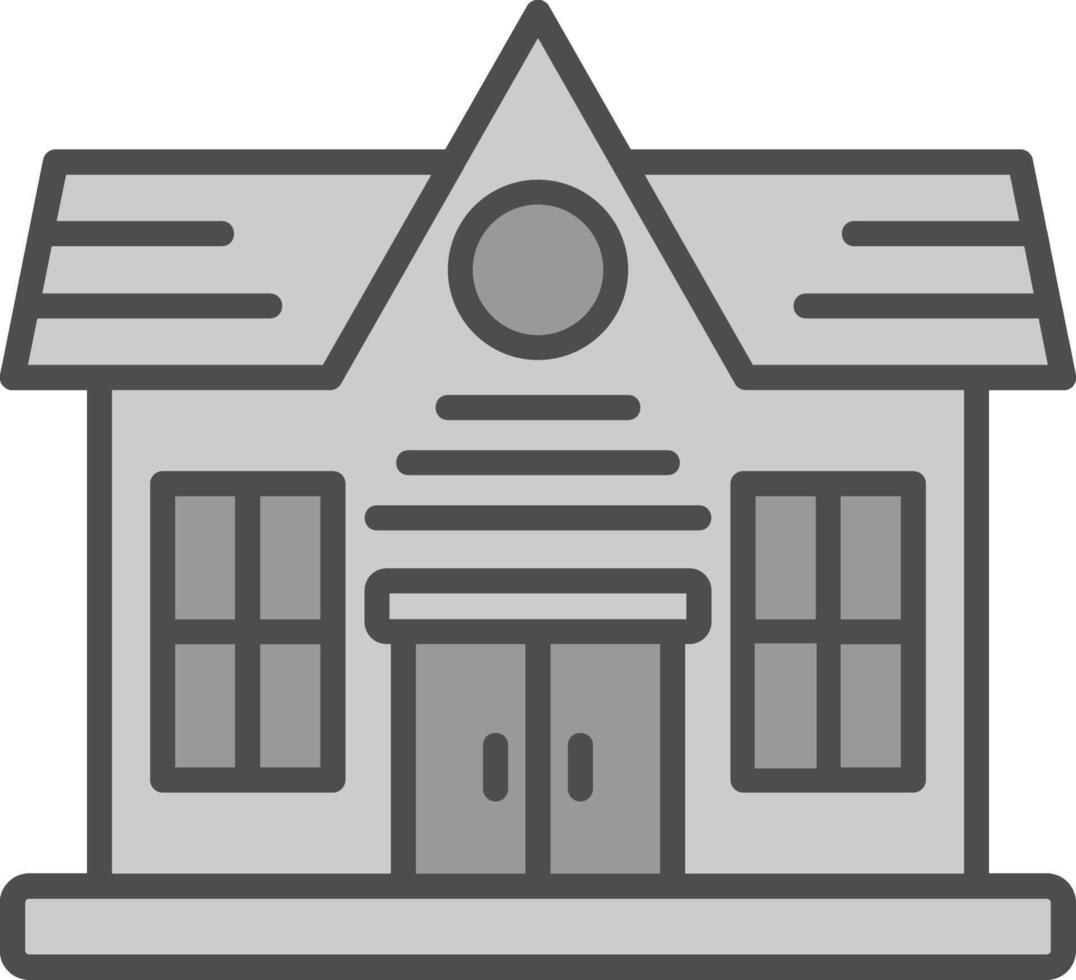 bungalow línea lleno escala de grises icono diseño vector