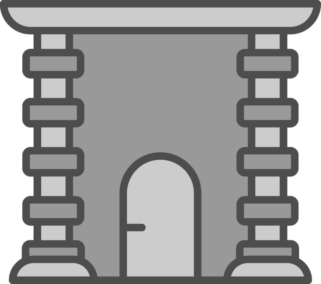 Archway Line Filled Greyscale Icon Design vector