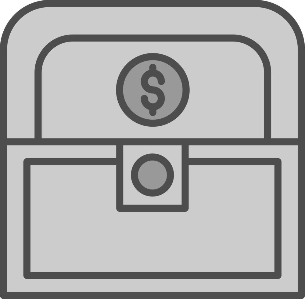 Treasure Line Filled Greyscale Icon Design vector