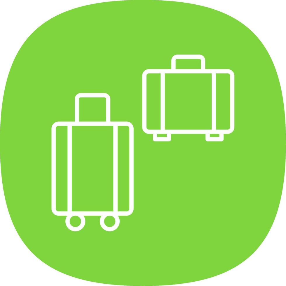 Suitcases Line Curve Icon Design vector