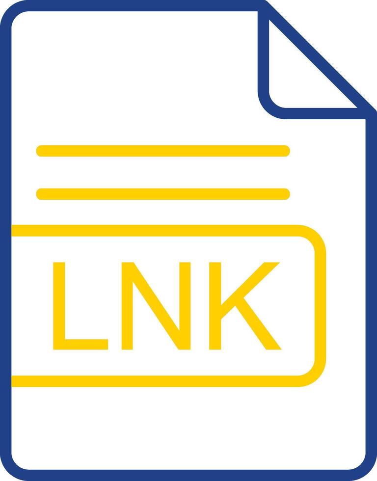 lnk archivo formato línea dos color icono diseño vector