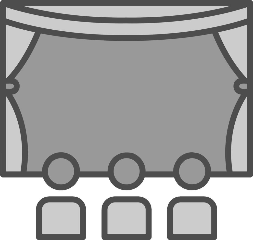 Cinema Line Filled Greyscale Icon Design vector