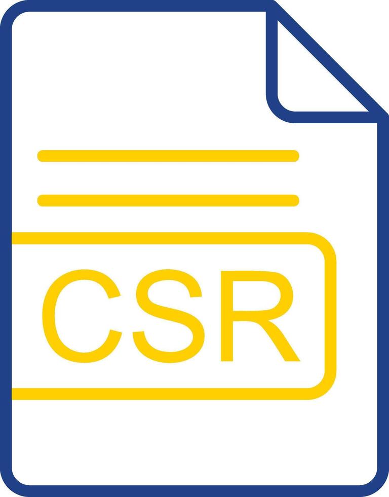 CSR File Format Line Two Colour Icon Design vector