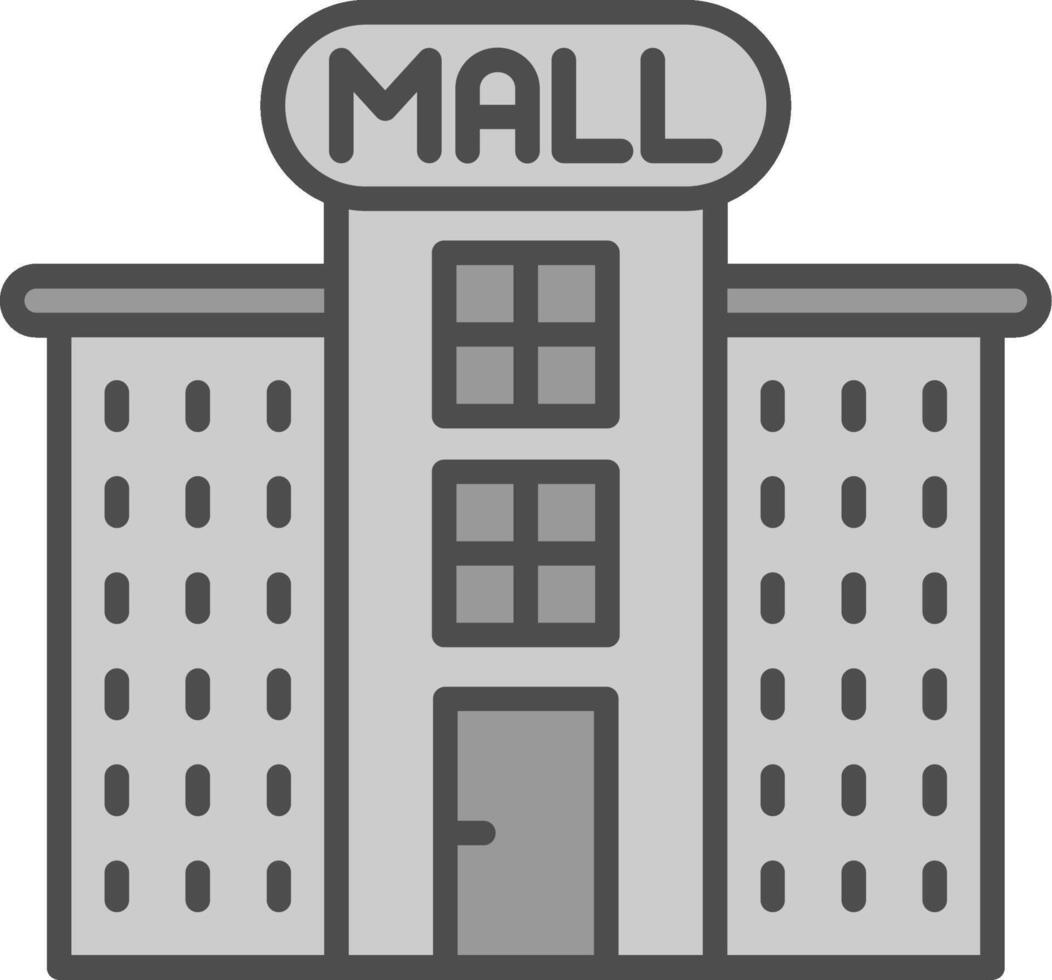 Shopping Mall Line Filled Greyscale Icon Design vector