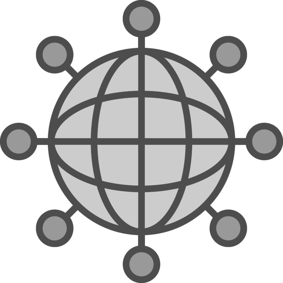 Internet Line Filled Greyscale Icon Design vector