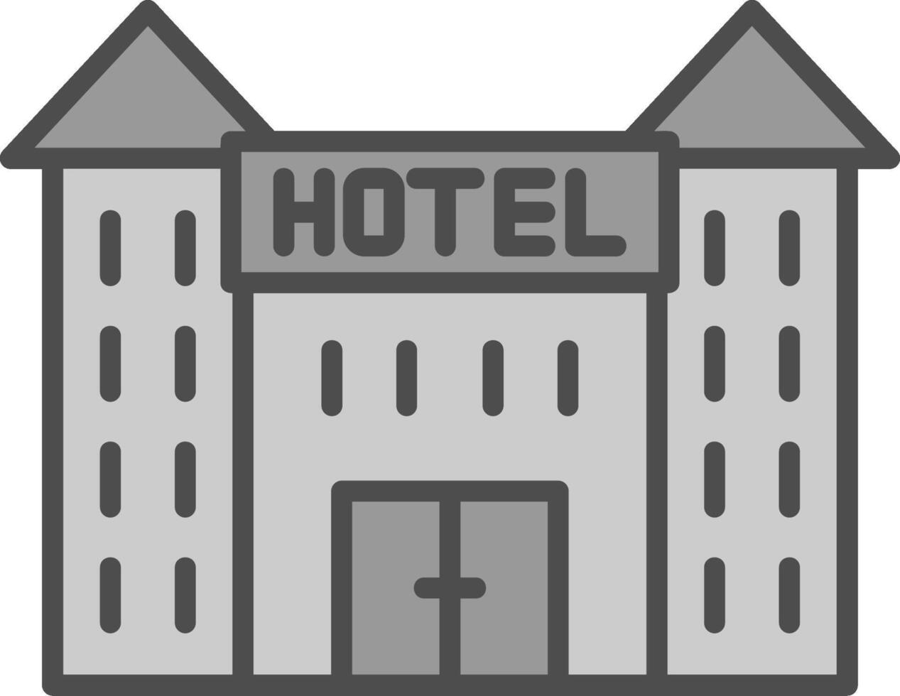 hotel línea lleno escala de grises icono diseño vector