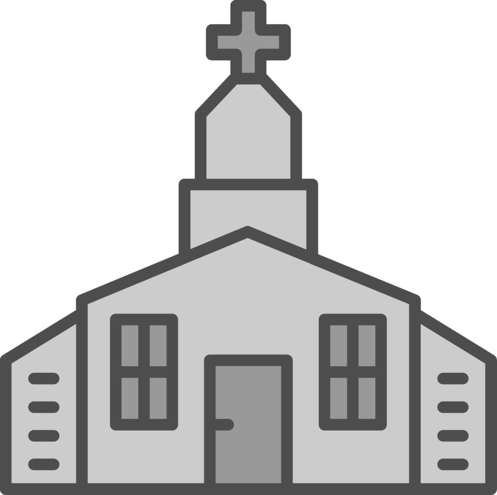 Church Line Filled Greyscale Icon Design vector