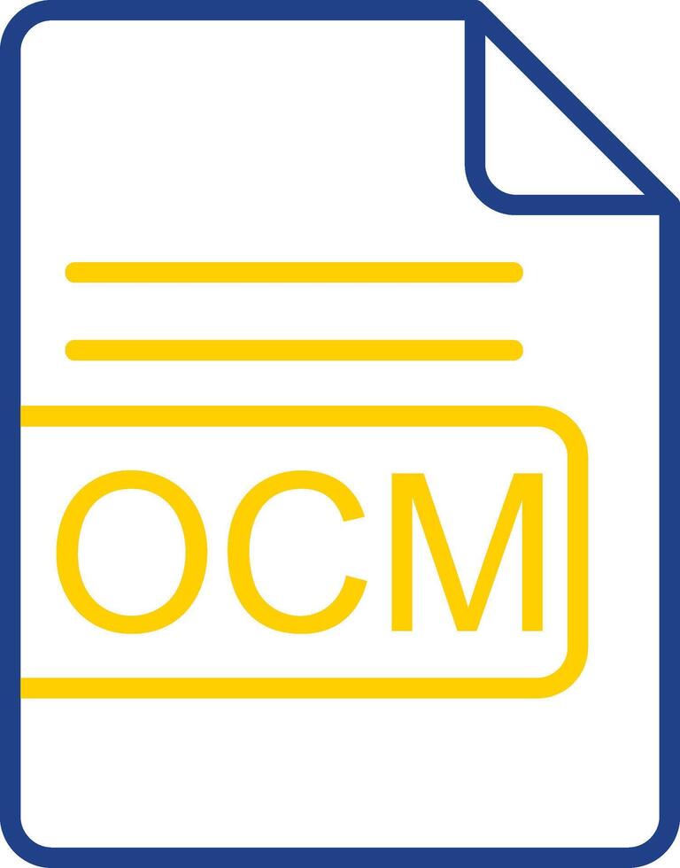 OCM File Format Line Two Colour Icon Design vector