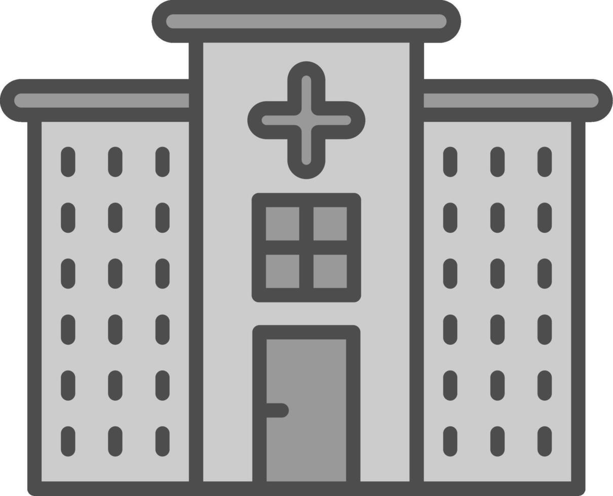 Hospital Line Filled Greyscale Icon Design vector