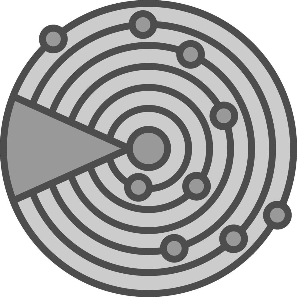 Sonar Line Filled Greyscale Icon Design vector