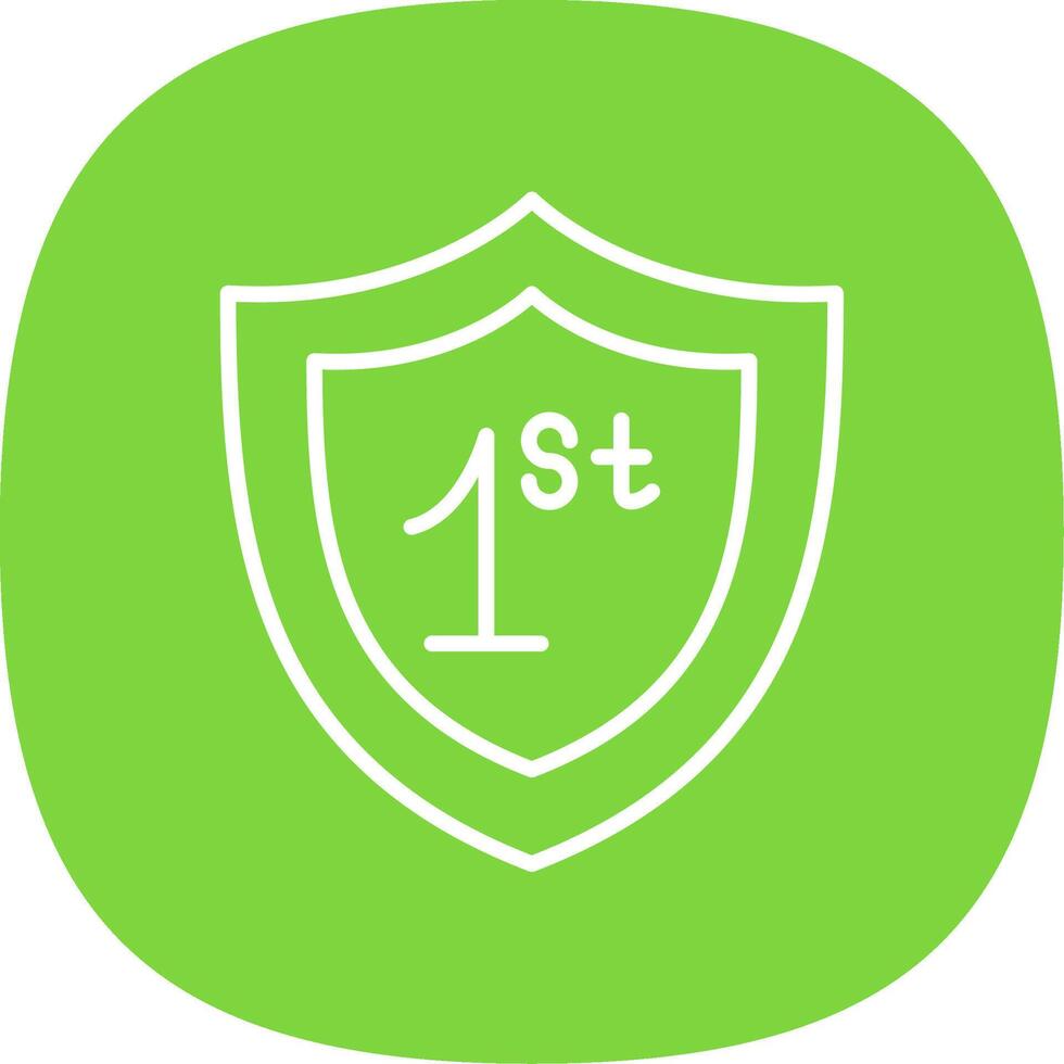 Shield Line Curve Icon Design vector