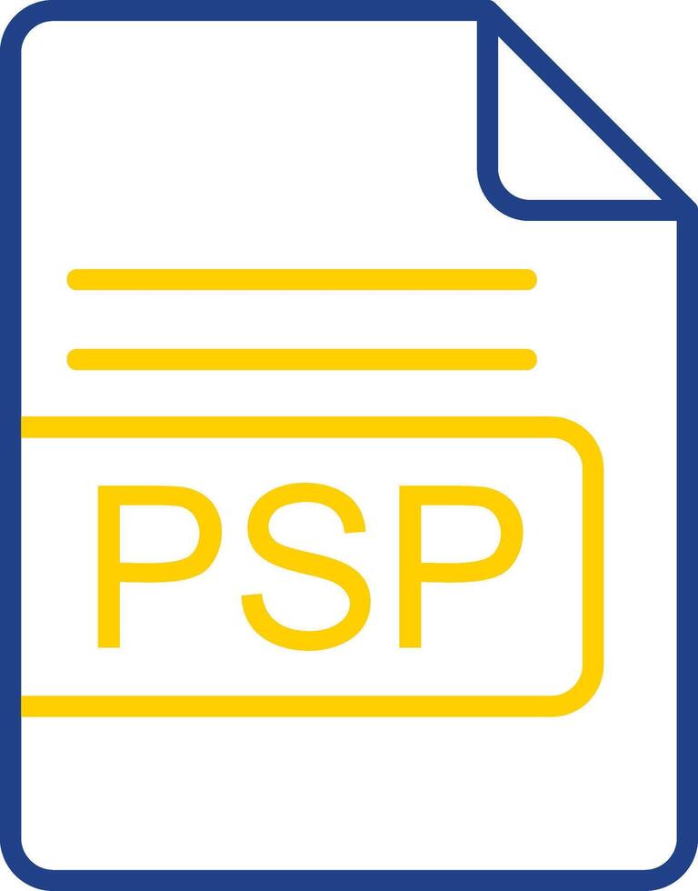 psp archivo formato línea dos color icono diseño vector