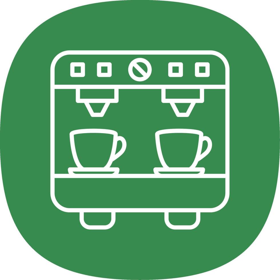 Coffee Machine Line Curve Icon Design vector