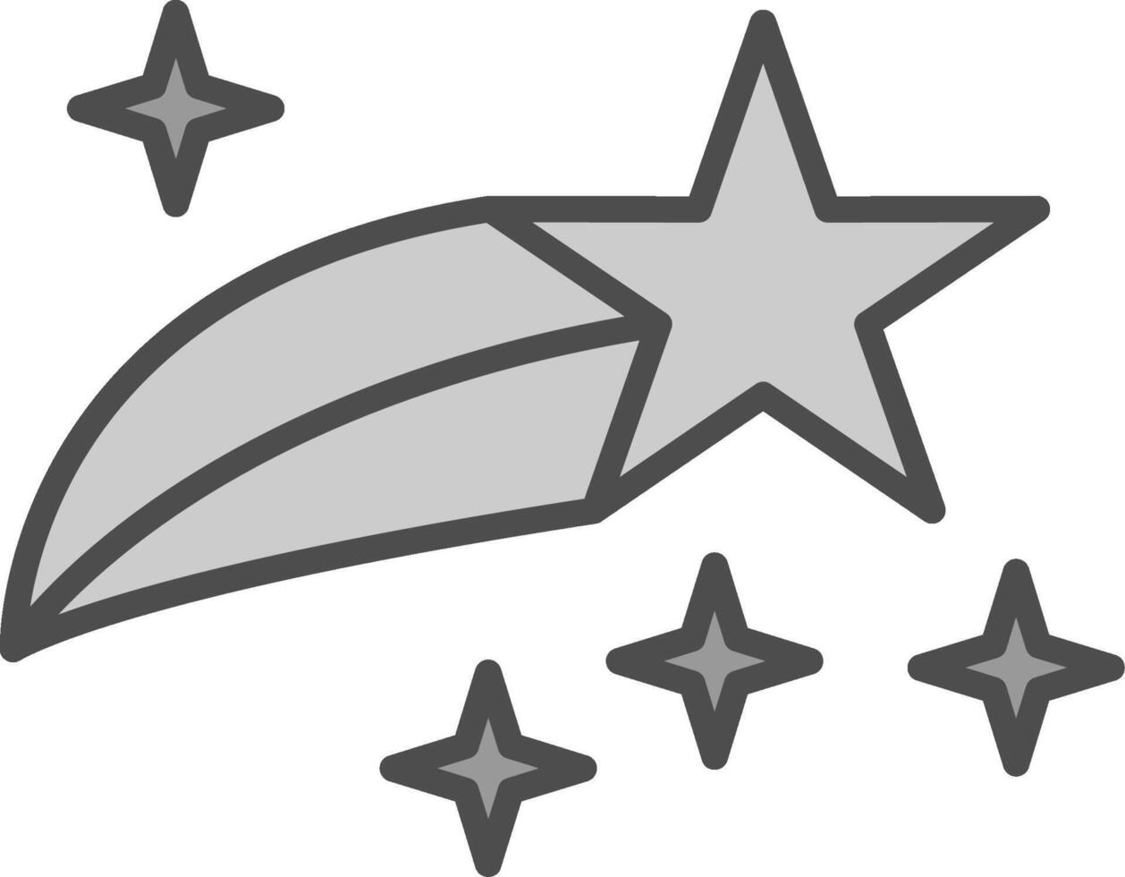 Shooting Star Line Filled Greyscale Icon Design vector