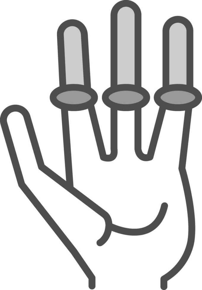 Alien Hand Line Filled Greyscale Icon Design vector