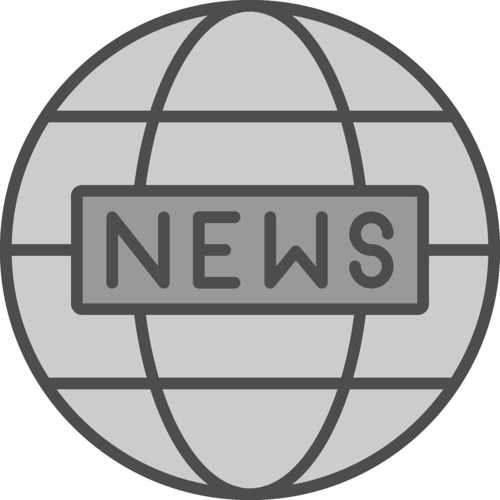 World News Line Filled Greyscale Icon Design vector