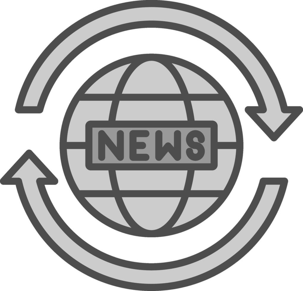 News Report Line Filled Greyscale Icon Design vector