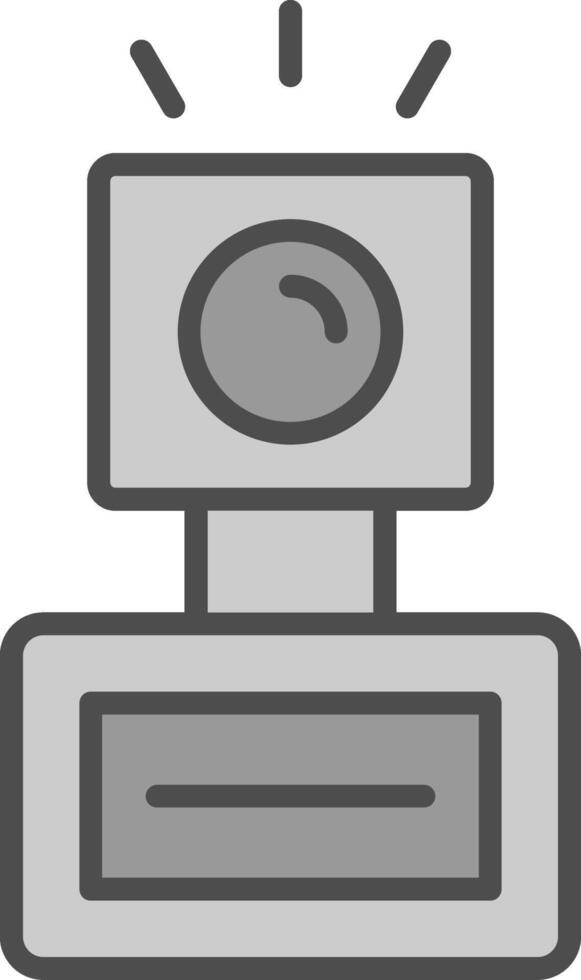 Camera Flash Line Filled Greyscale Icon Design vector