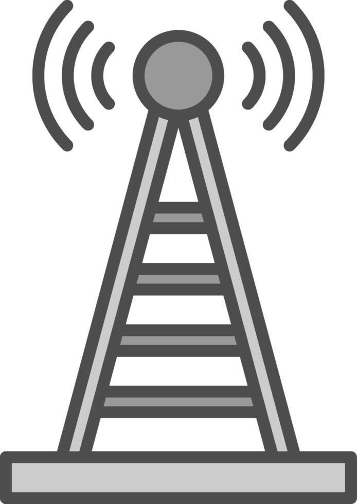 Radio Tower Line Filled Greyscale Icon Design vector