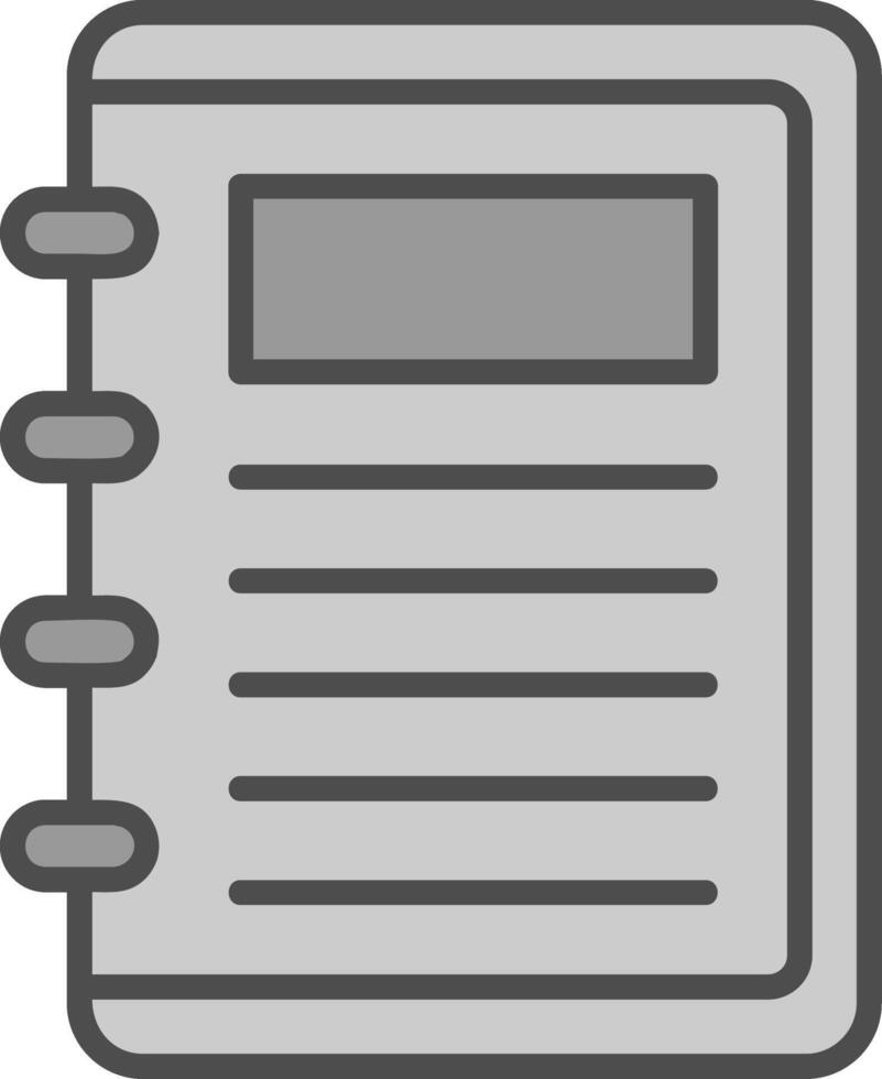 Take Note Line Filled Greyscale Icon Design vector