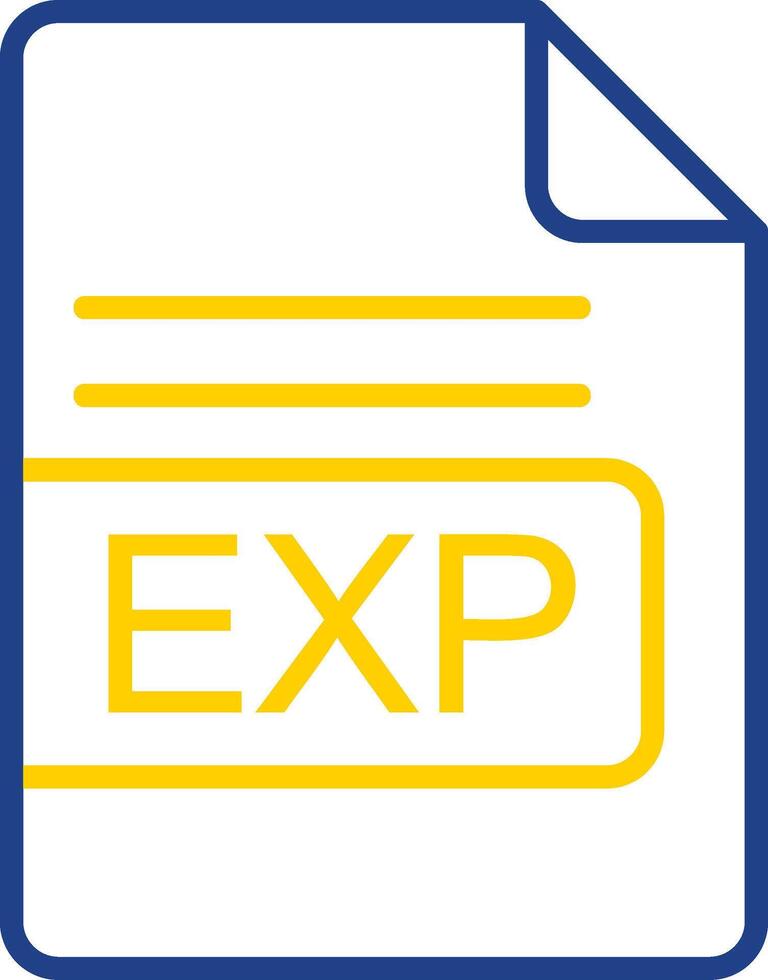 EXP File Format Line Two Colour Icon Design vector