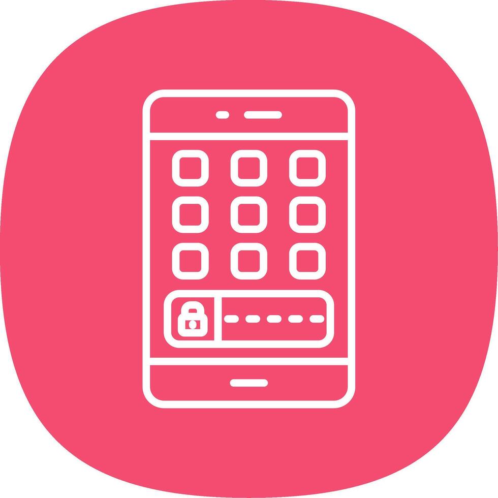 Mobile Line Curve Icon Design vector