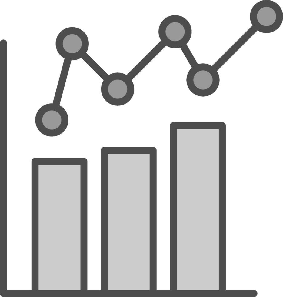 Bar Chart Line Filled Greyscale Icon Design vector