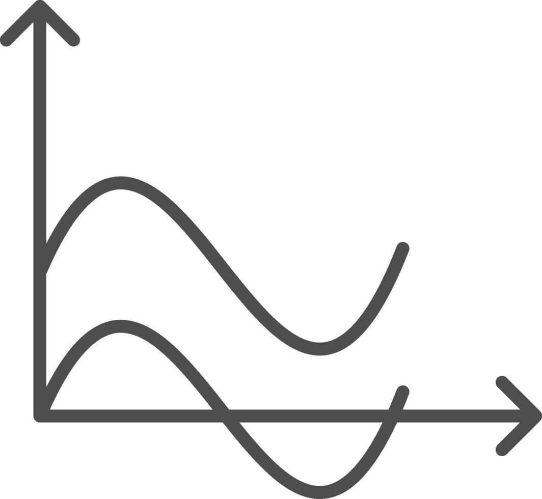Wave Chart Line Filled Greyscale Icon Design vector
