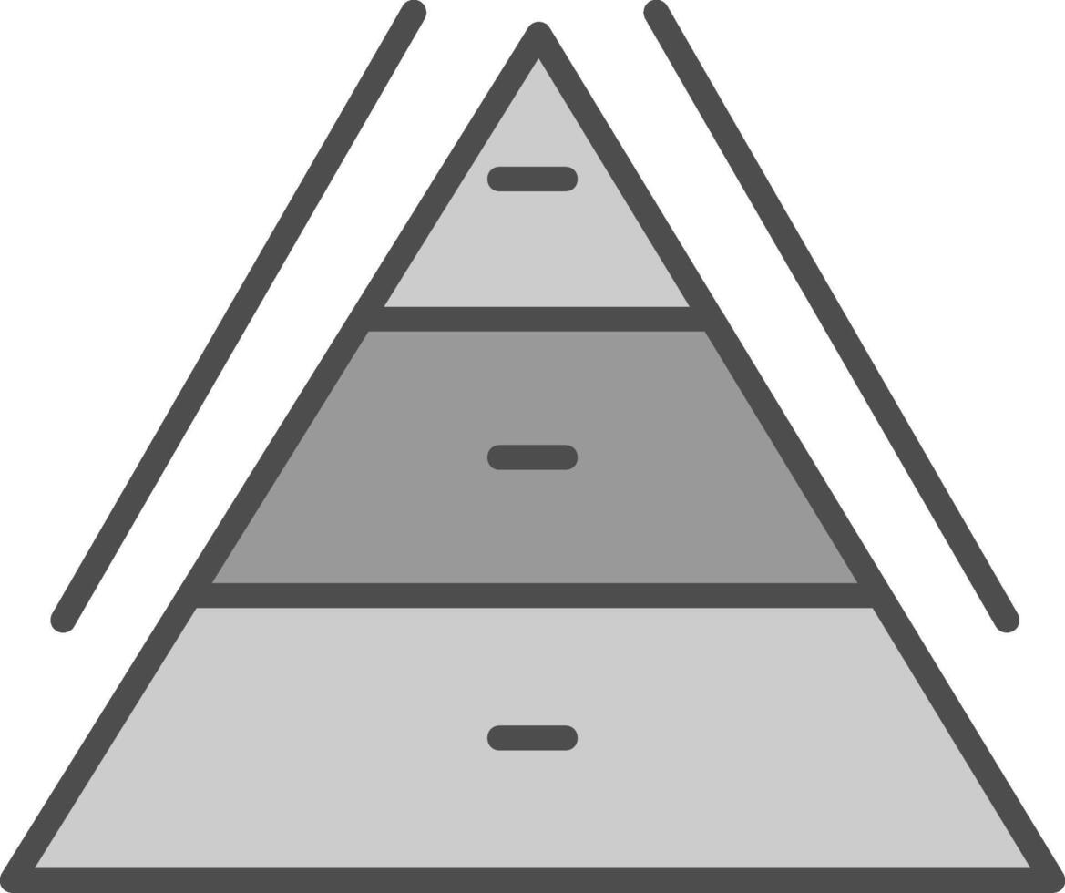 Pyramid Chart Line Filled Greyscale Icon Design vector