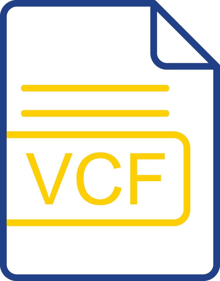 VCF File Format Line Two Colour Icon Design vector