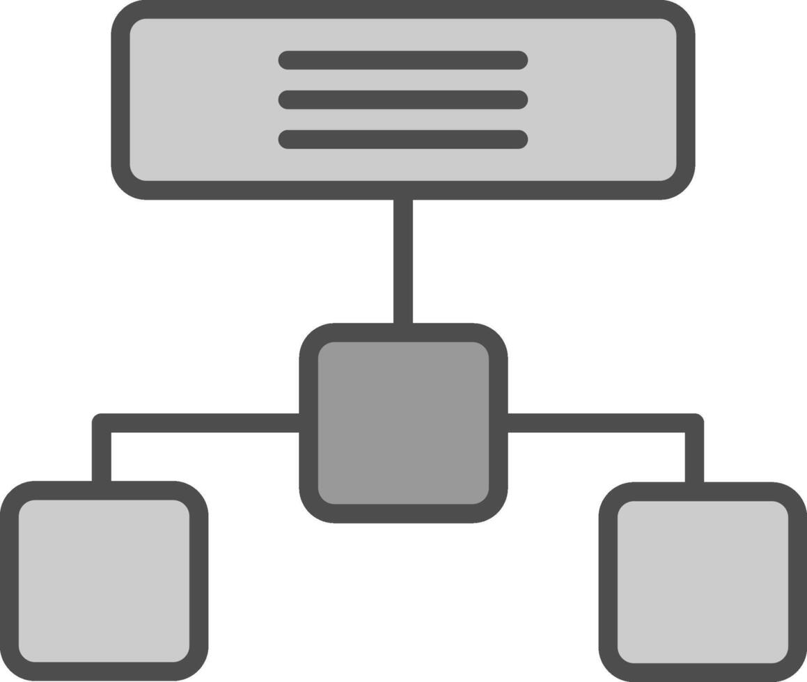 Hierarchical Structure Line Filled Greyscale Icon Design vector