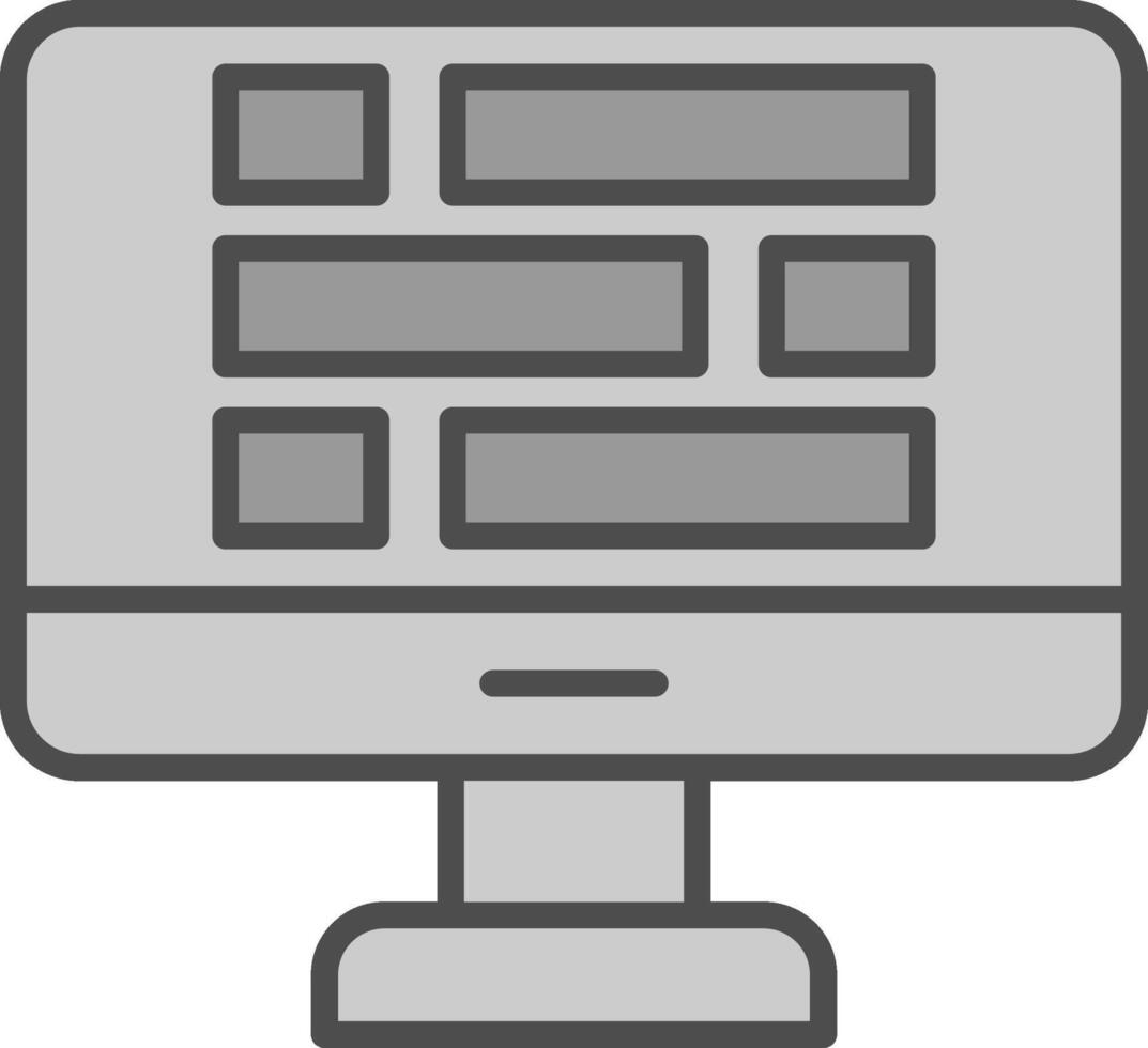 Dashboard Line Filled Greyscale Icon Design vector