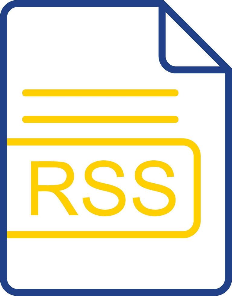 RSS File Format Line Two Colour Icon Design vector