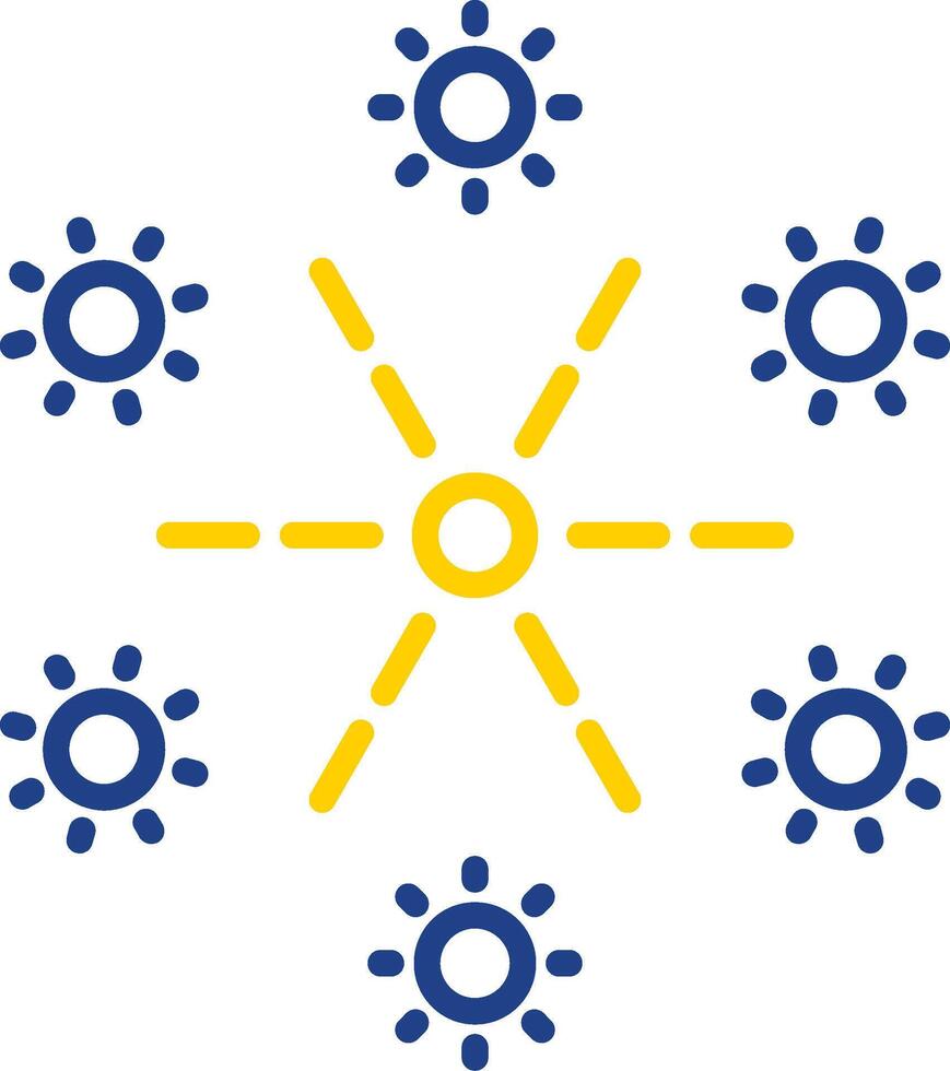 Sparkle Line Two Colour Icon Design vector