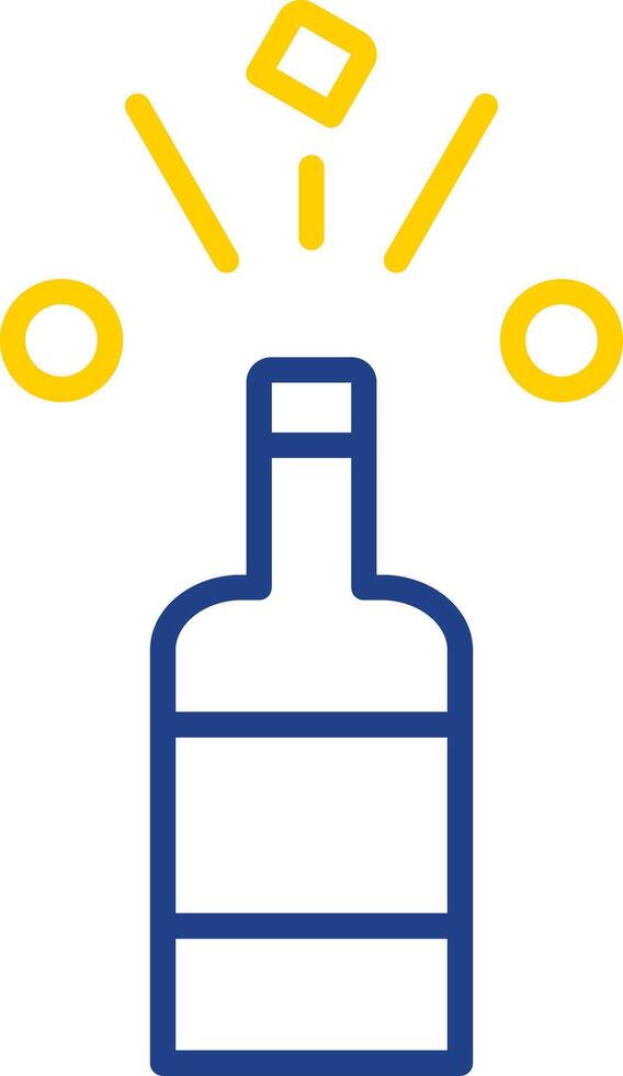 Champagne Line Two Colour Icon Design vector