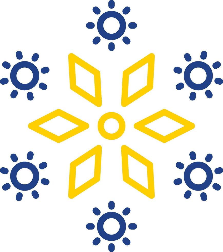 Firework Line Two Colour Icon Design vector