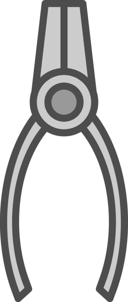 Pliers Line Filled Greyscale Icon Design vector