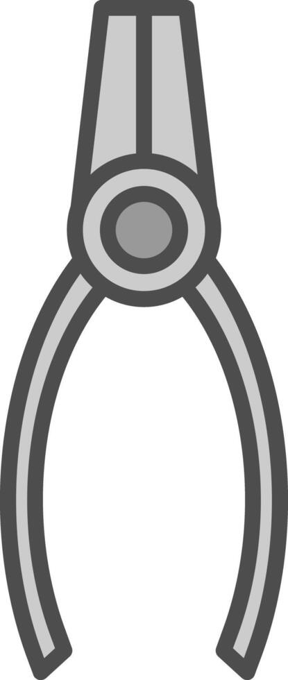 Pliers Line Filled Greyscale Icon Design vector