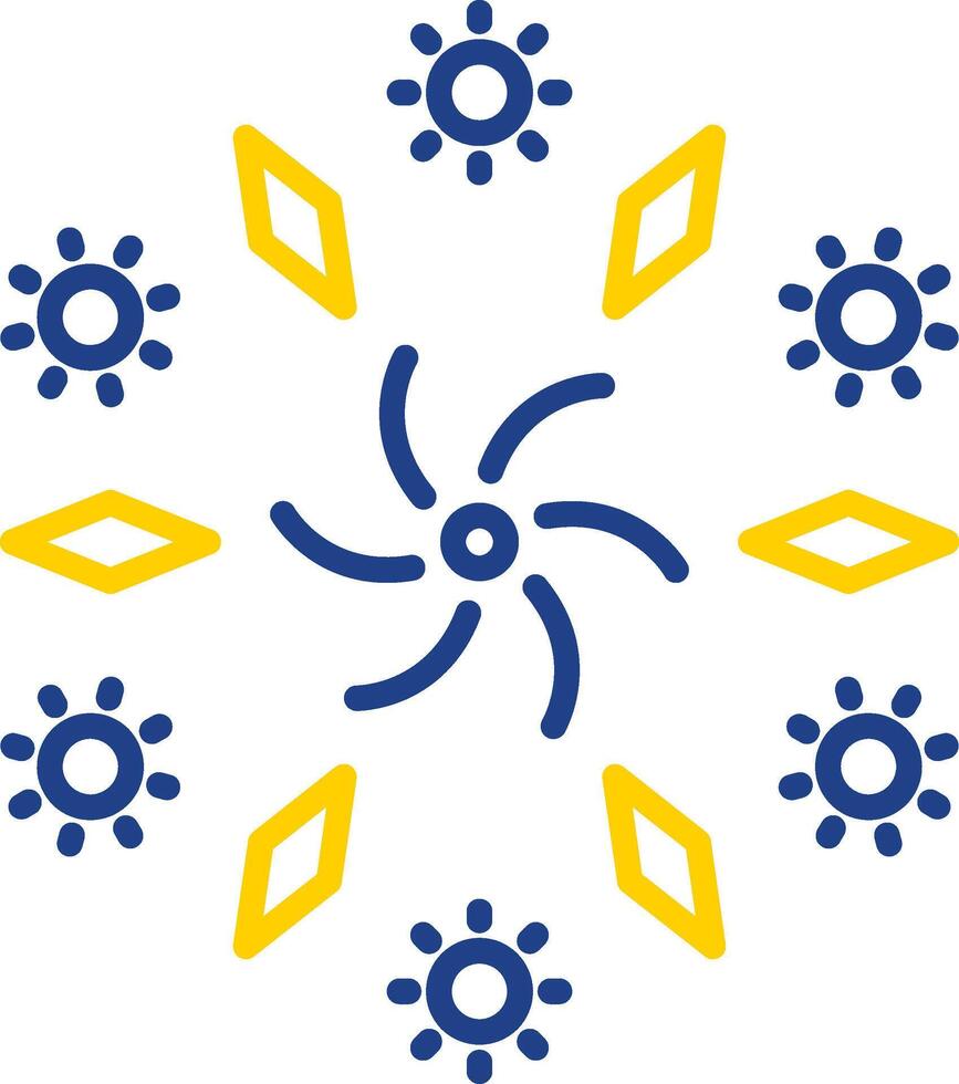 Firework Line Two Colour Icon Design vector