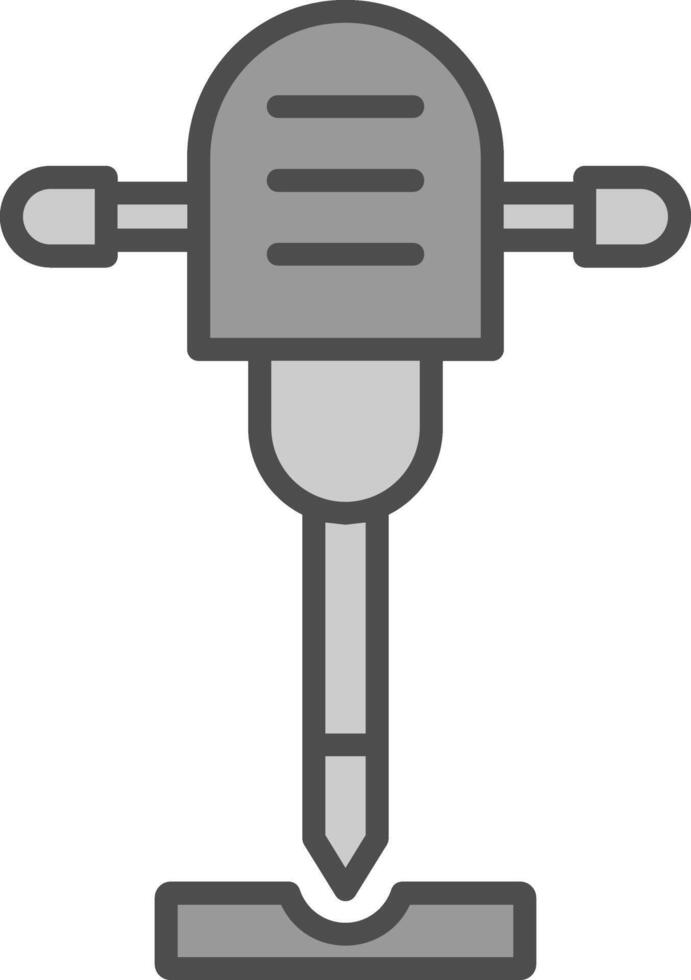 Jackhammer Line Filled Greyscale Icon Design vector