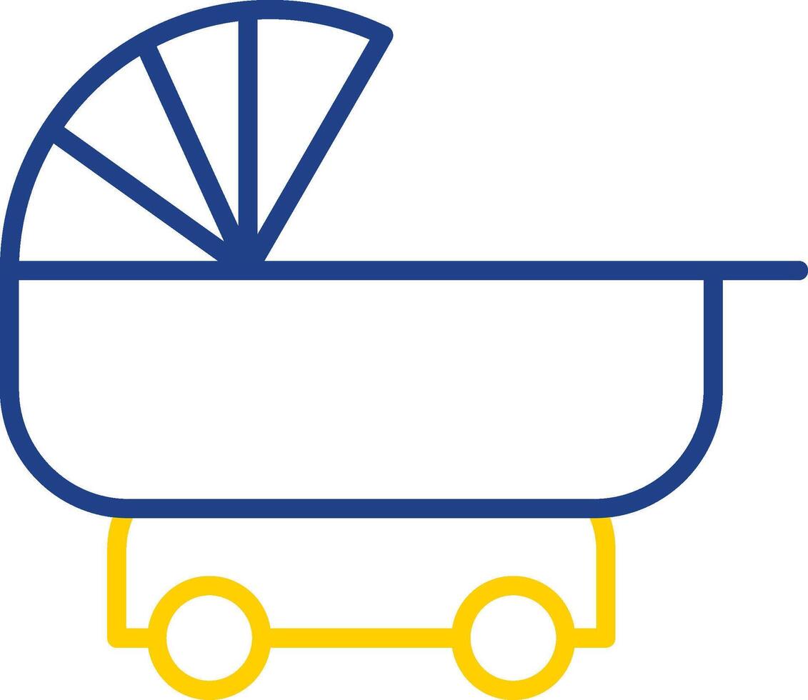 Pram Line Two Colour Icon Design vector