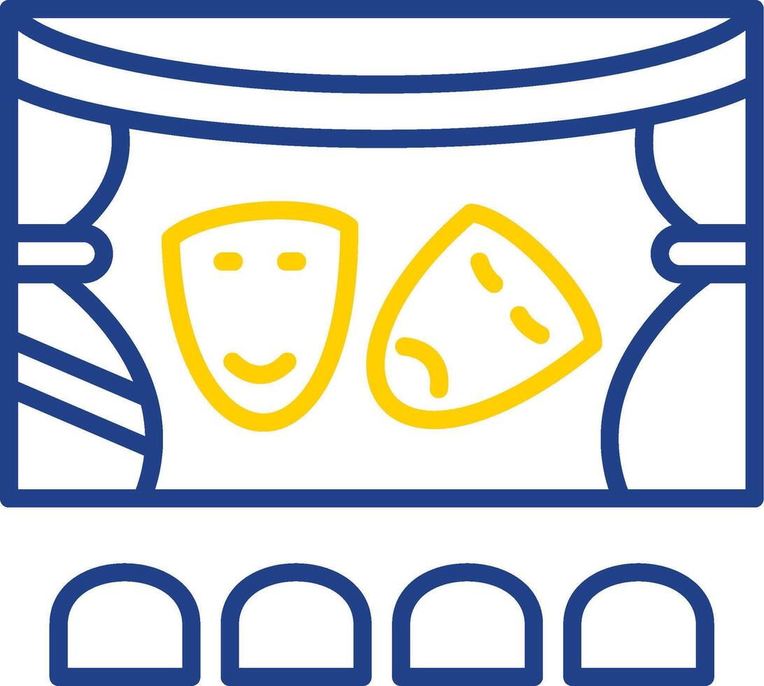 Theatre Line Two Colour Icon Design vector