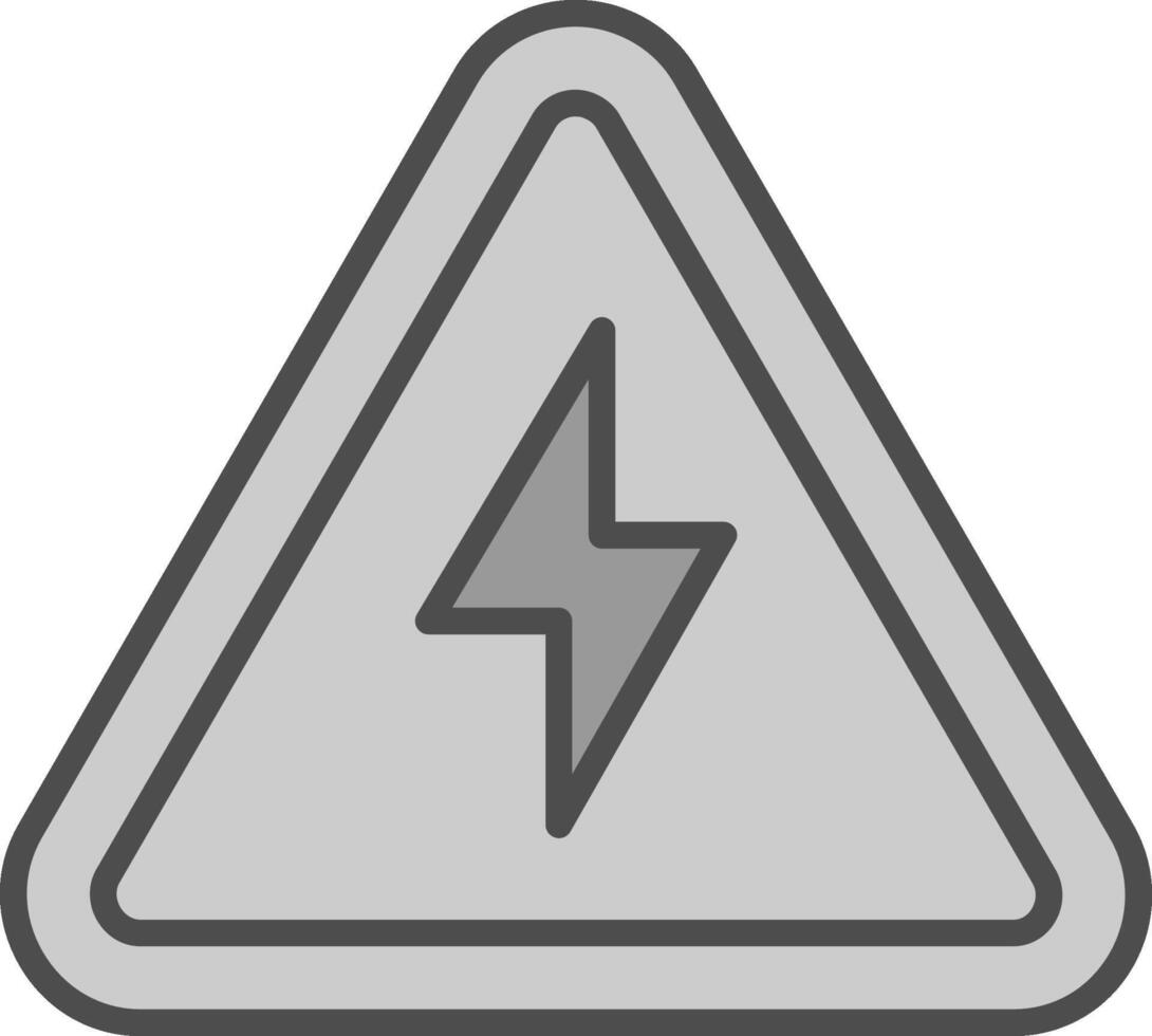 Electrical Danger Sign Line Filled Greyscale Icon Design vector