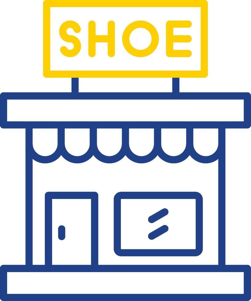 Store Line Two Colour Icon Design vector