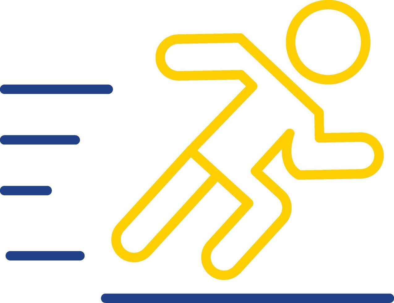 Jogging Line Two Colour Icon Design vector