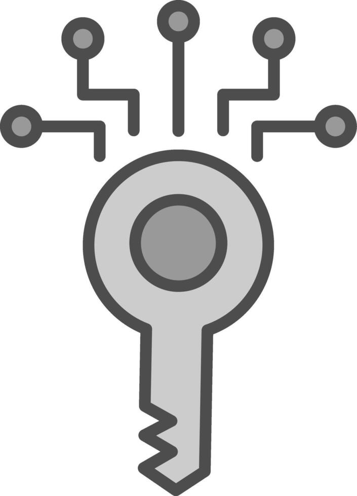Digital Key Line Filled Greyscale Icon Design vector